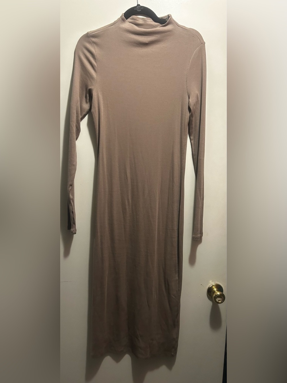 NWOT H&M Long Sleeve Bodycon Dress - Taupe/Nude